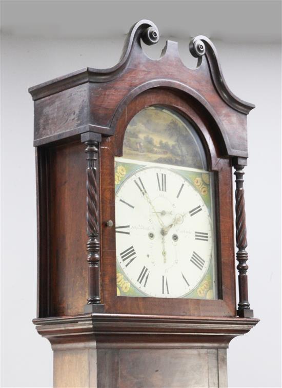 John Blaylock of Carlisle. A William IV mahogany eight day longcase clock, 7ft 4in.